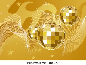 gold disco ball background
