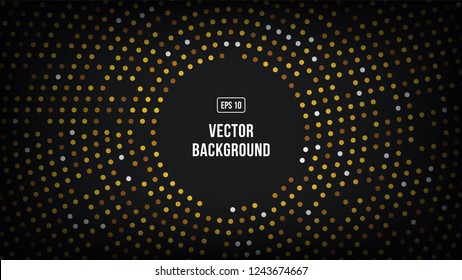 Gold disco circles. Vector bachground