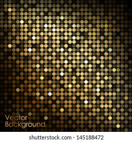 Gold disco lights - vector abstract background