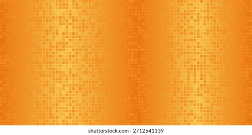Patrón de fiesta disco de oro. Fondo de textura de mosaico de lentejuelas cuadradas amarillas. Abstractas Fondo de pantalla de semitono brillante dorado. Pop de fondo de brillo brillante cómico. Moderno
