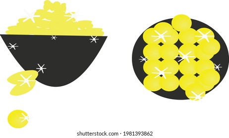   Gold dish vector art object 