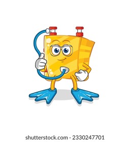 the gold diver cartoon. cartoon mascot vector