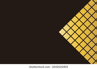 Gold Divided Diamond Grid on Solid Black Background