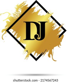 Gold DJ Logo Symbol Vector Art Design