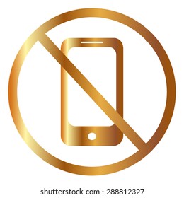 Gold Do not talk mobile phone (cellphone