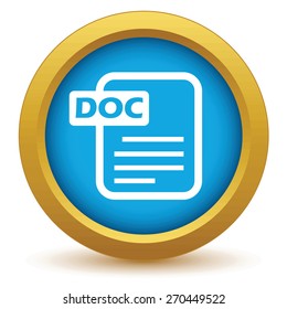 Gold doc icon on a white background. Vector illustration