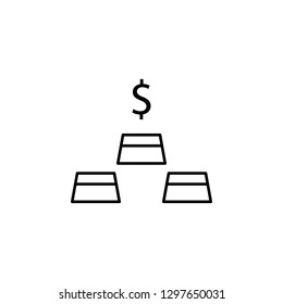 gold, dollar, bar icon. Element of finance illustration. Signs and symbols icon can be used for web, logo, mobile app, UI, UX on white background