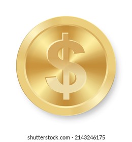 Gold dollar coin Concept of web internet currency