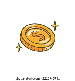 Vector de icono de moneda de oro