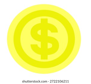 Vector del icono de la moneda del dólar del oro con detalles realistas