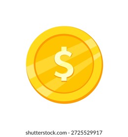 Gold dollar coin, vector icon