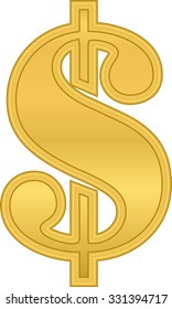 gold dollar sign vector