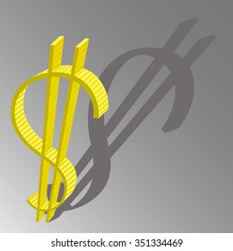 gold dollar sign. Vector illustration