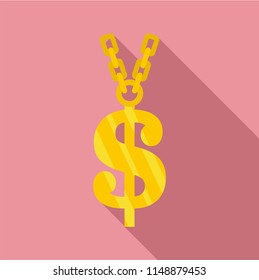 Gold dollar symbol icon. Flat illustration of gold dollar symbol vector icon for web design