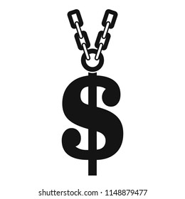 Gold dollar symbol icon. Simple illustration of gold dollar symbol vector icon for web design isolated on white background