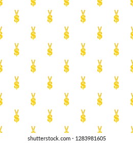 Gold dollar symbol pattern seamless vector repeat for any web design