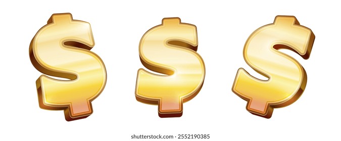 Gold dollar symbols vector illustration