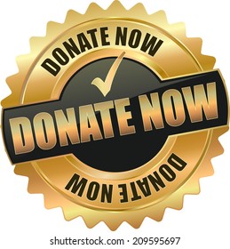 Gold Donate Now Sign