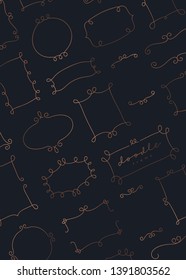 Gold doodle ornament frame vector collection