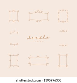 Gold doodle ornament frame vector collection