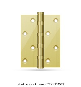 Gold Door Hinge Vector Illustration