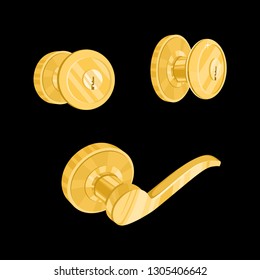Gold door knob Vector Illustration