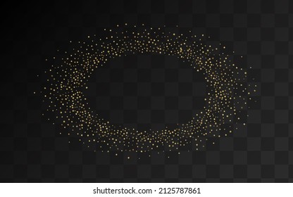 Gold Dot Bright Vector Transparent Background. Bridal Sparkle Postcard. Shiny Confetti Transparent Card. Shine Golden Design.