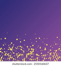 Confettis à point d'or sur fond violet néon. Des Streamers Explosion Golden Birthday. Cercles Ronds Plats Abstrait.   Image vectorielle isolée Guirlande à l'aquarelle. Carte De Fête À L'Aquarelle. Anniversaire Minimaliste 