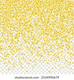 Confettis à point d'or sur fond transparent. Carte De Fête À L'Aquarelle. Minimaliste Anniversaire Isolé Image vectorielle Guirlande à l'aquarelle. Cercles Ronds Plats Abstrait.   Des Streamers Explosion Golden Birthday.