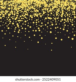 Confettis à point d'or sur fond blanc. Des Streamers Explosion Golden Birthday. Cercles Ronds Plats Abstrait.   Image vectorielle isolée Guirlande à l'aquarelle. Carte De Fête À L'Aquarelle. Anniversaire Minimaliste 