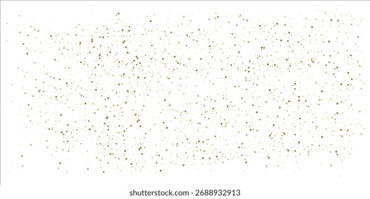 Confeti de punto de oro sobre fondo blanco, superposición de puntos de brillo dorado de lujo, elegante textura de patrón de confeti de oro
