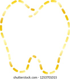 Gold Dot Line drawing of tooth