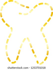 Gold Dot Line drawing of tooth
