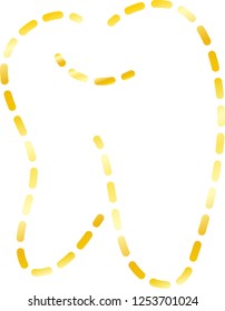 Gold Dot Line drawing of tooth