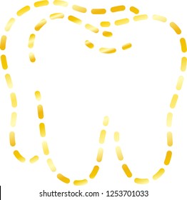 Gold Dot Line drawing of tooth