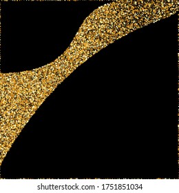 Gold Dot Paper Black Background. Transparent Sequin Texture. Yellow Round Golden Illustration. Polka Festive Pattern.