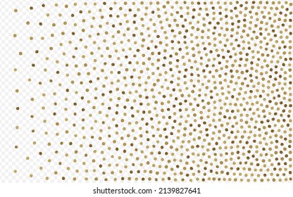 Gold Dot Rich Vector Transparent Background. Transparent Rain Invitation. Golden Splash Modern Wallpaper. Round Bright Banner.