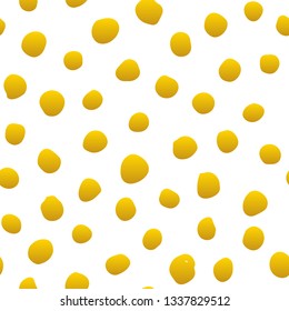 Gold Doted Handdrawn Seamless Pattern. Vector Illustration of Trendy Tileable Background.