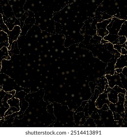 Gold dots glitter on black background, holiday design