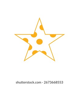 Elemento de contorno de estrella de puntos dorados