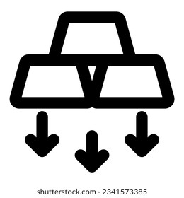 Vektorgrafik-Vektorgrafik-Objekt mit Golden-Down-Symbol