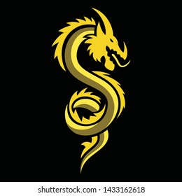 gold dragon logo ready to use