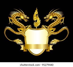 Gold dragons vector