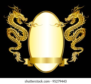 Gold dragons vector