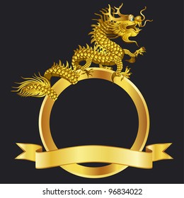 Gold dragons vector