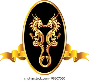 Gold dragons vector