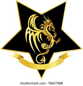 Gold dragons vector