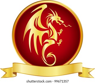 Gold dragons vector