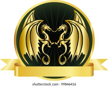 Gold dragons vector