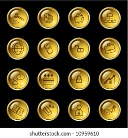 Gold drop business icons